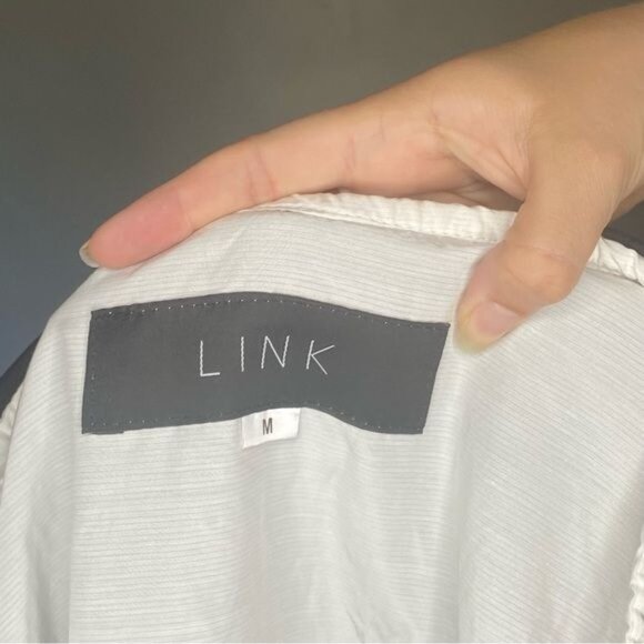 L!NK Jacket Oversized Black White Hi Lo Hooded Size Medium - Picture 4 of 7